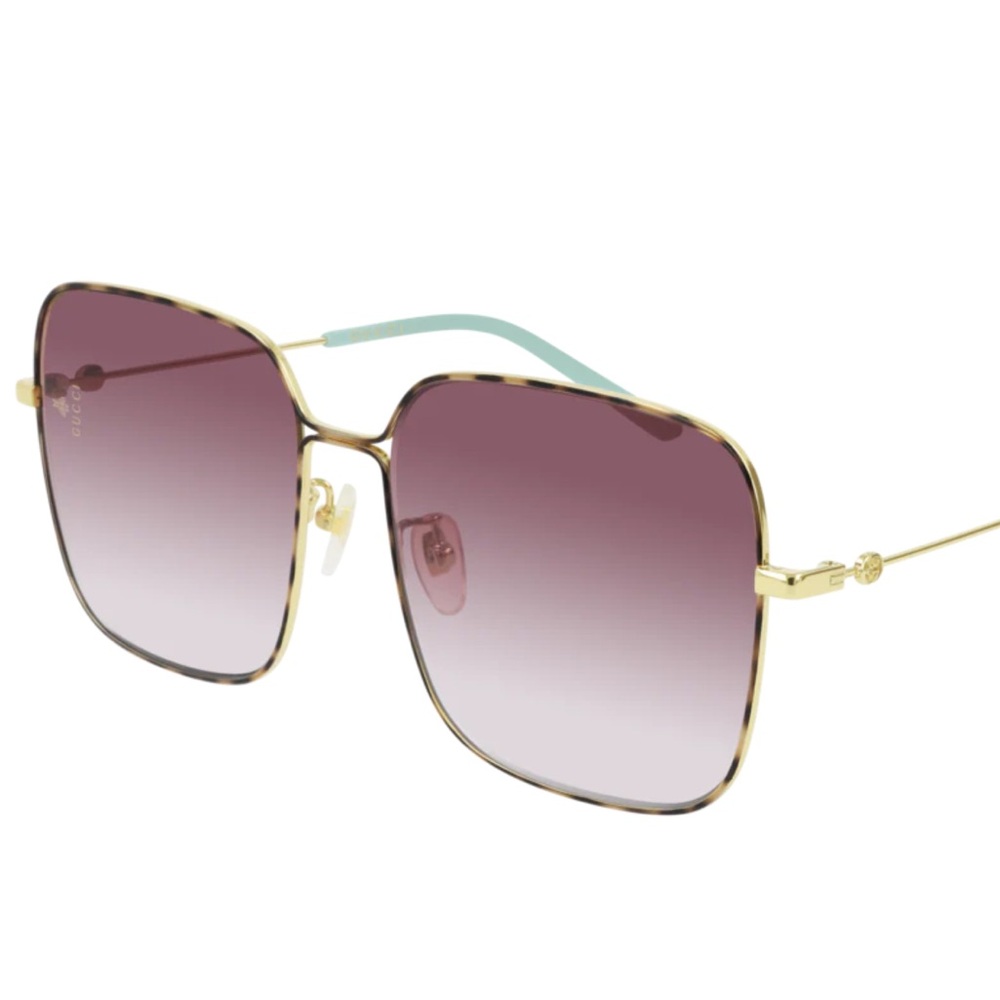 NEW! Gucci Sunglasses Womens Gold and Gucci Tortoise Square Sunglasses